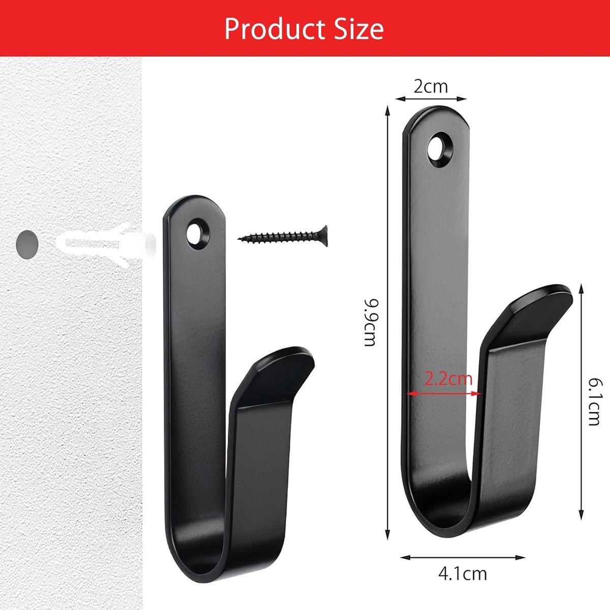 2 Pcs Snowboard Wall Mount - Horizontal Skateboard Wall Mount - Snowboard Holder voor Skateboard - Longboard Storage - Snowboard Display Wall Mount + 1 Hook voor Screws - Wardrobe Hooks