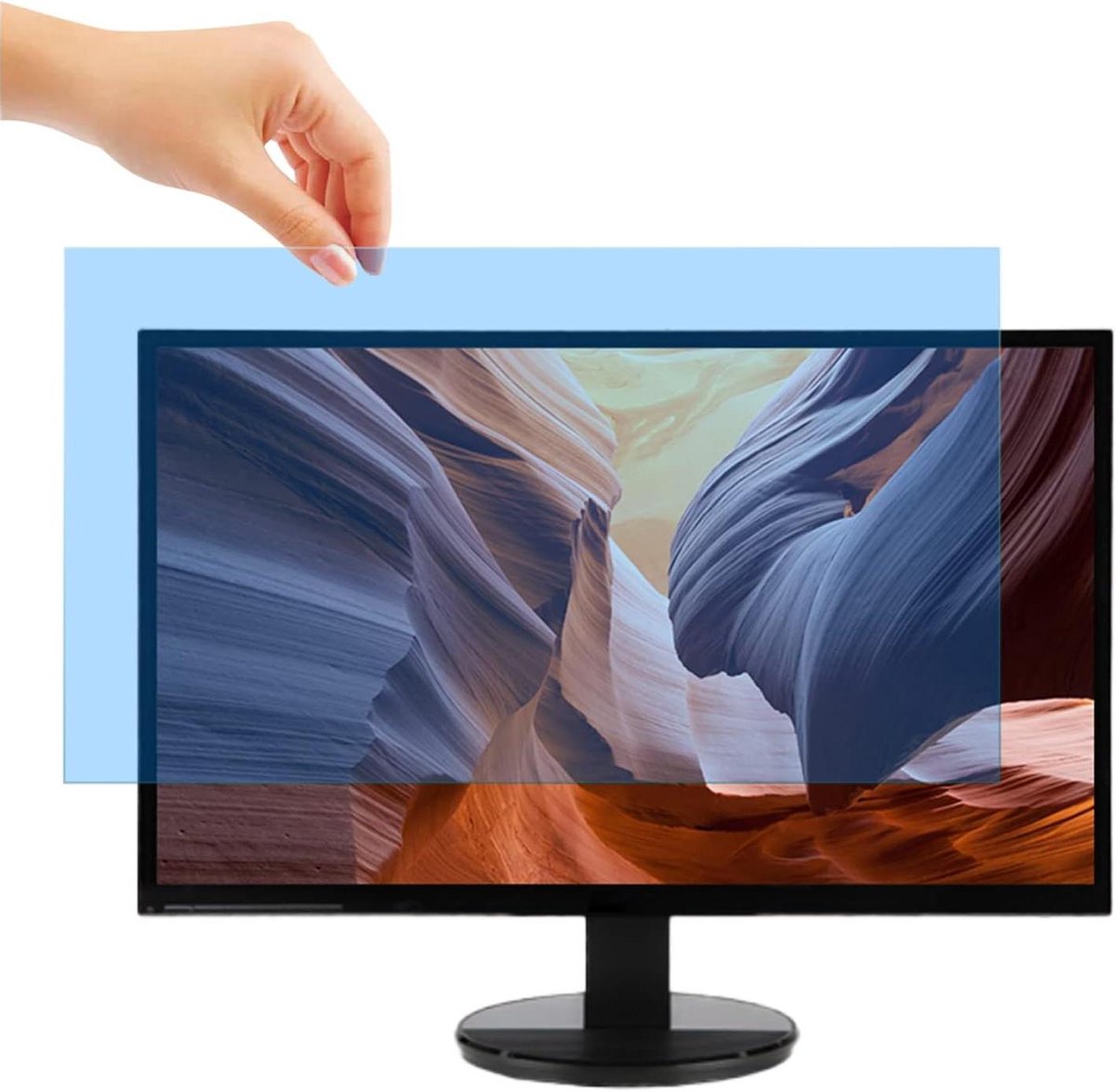 Computer Schermbeschermer - Blauwlichtfilter Monitor - Oogbescherming - Verwijderbaar Anti-reflectie - 19.5 Inch 16:9 - Transparant