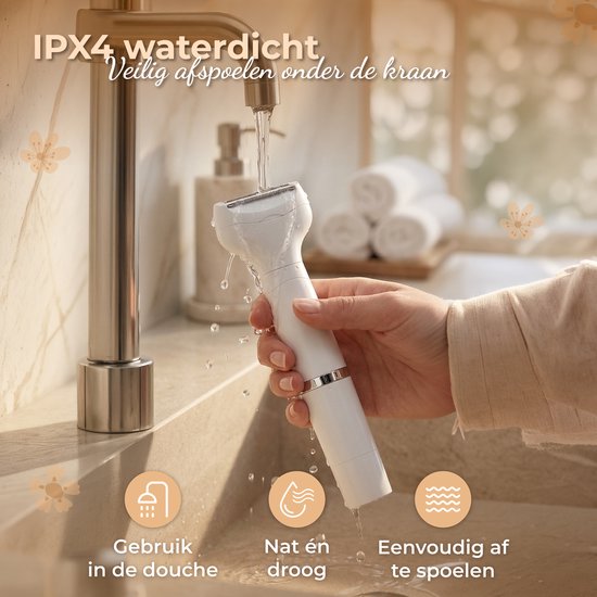 Nuvance Ladyshave - 4 Opzetstukken - Epileerapparaat Dames - Ladyshaves voor Vrouwen - Draadloze Wenkbrauw Trimmer - Waterdicht