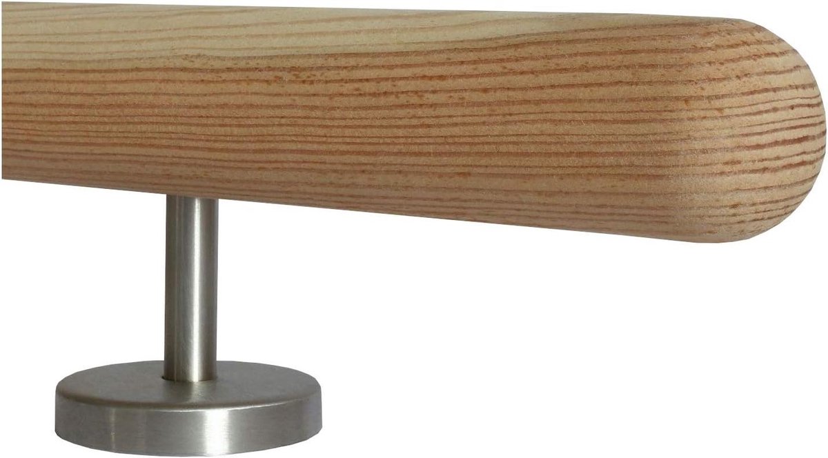 Lariks Houten Leuning - Buitenleuning Trapleuning - Veilige Trappen - Onbehandeld Weerbestendig Hout - 42 mm Diameter - Natuurlijk