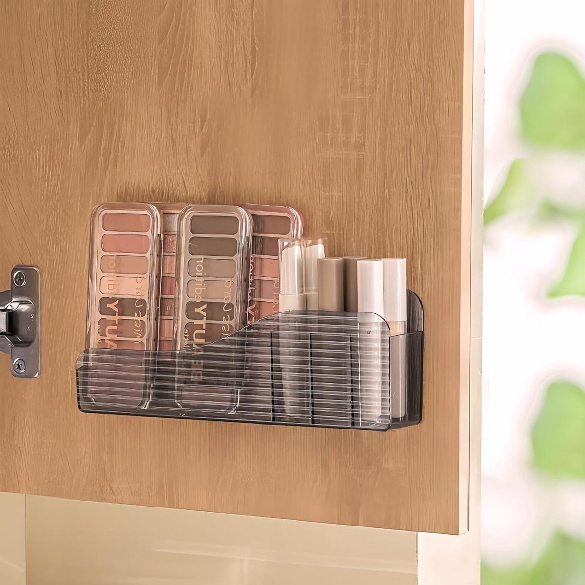 Cosmetica Organizer - Make-up Houder - Badkamer Opbergen - Kristalhelder Acryl - 25.5 x 4.3 x 9 cm - Grijs