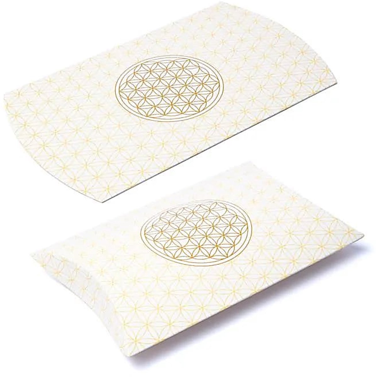 Kussendoos M Witgoud Flower Of Life --verpakking van 10 stuks - 20x16,5cm - 20x16.5cm