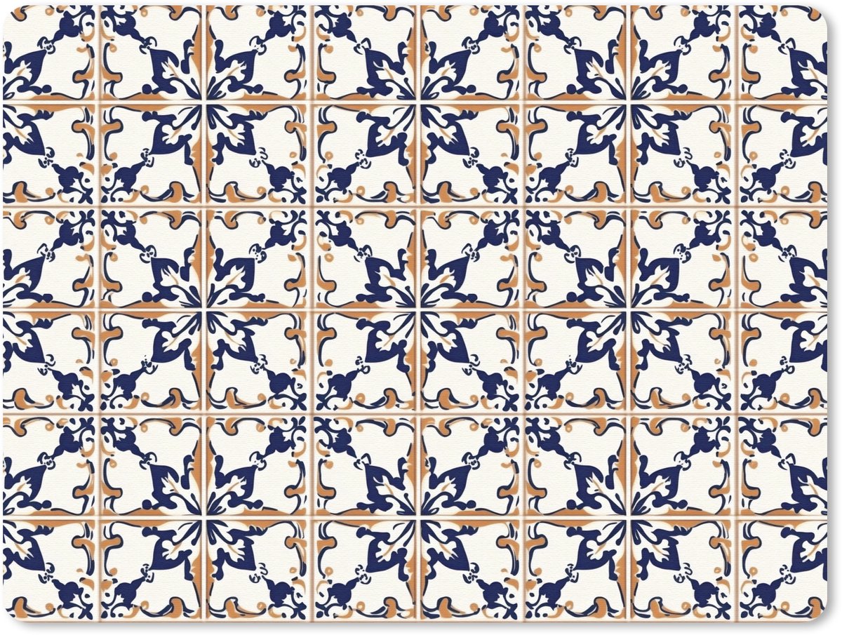 Muismat 12x10 cm - Mousepad Klassiek - Patroon - Kleurrijk - Muismatten