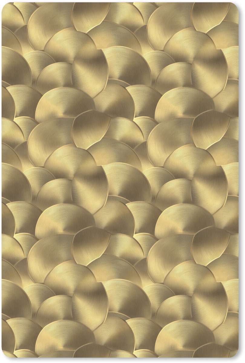 Muismat 13x20 cm - Mousepad Modern - Cirkel - Goud - Muismatten