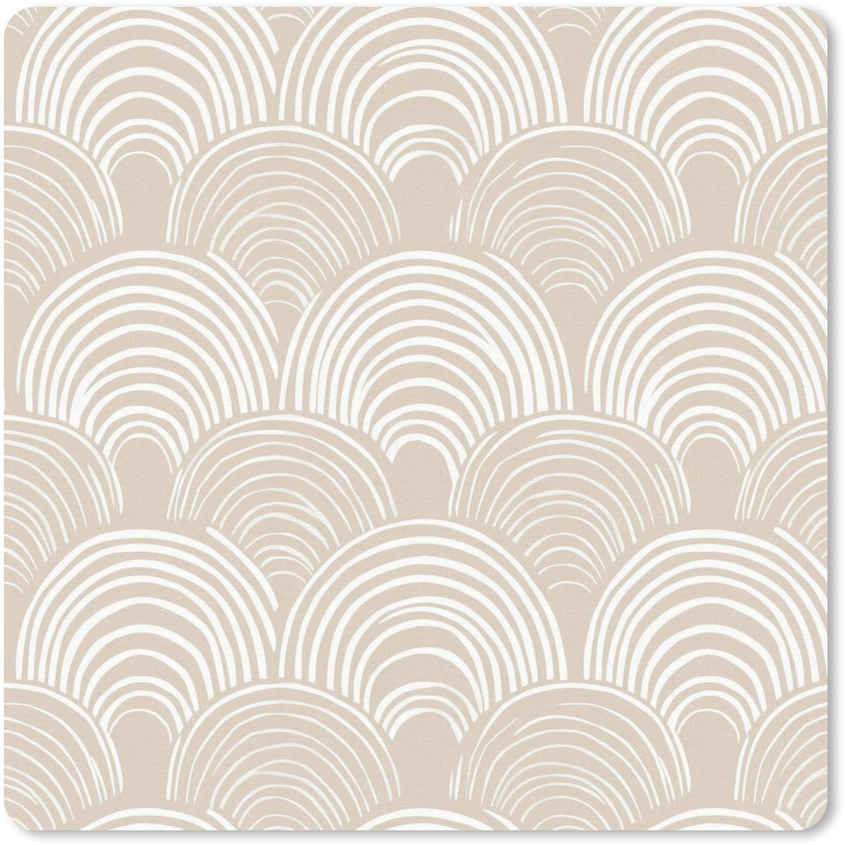 Muismat 30x30 cm - Mousepad Golven - Structuur - Beige - Muismatten