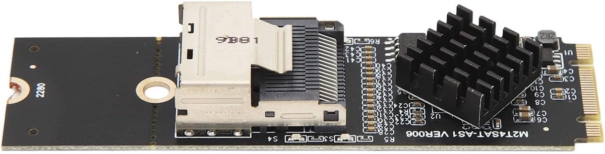 M.2 NVME Disks Uitbreidingskaart - M.2 NVME Naar SFF 8087 Uitbreidingskaart - 4 Poort 6Gbps Uitbreidingscontrollerkaart voor PC en Laptop