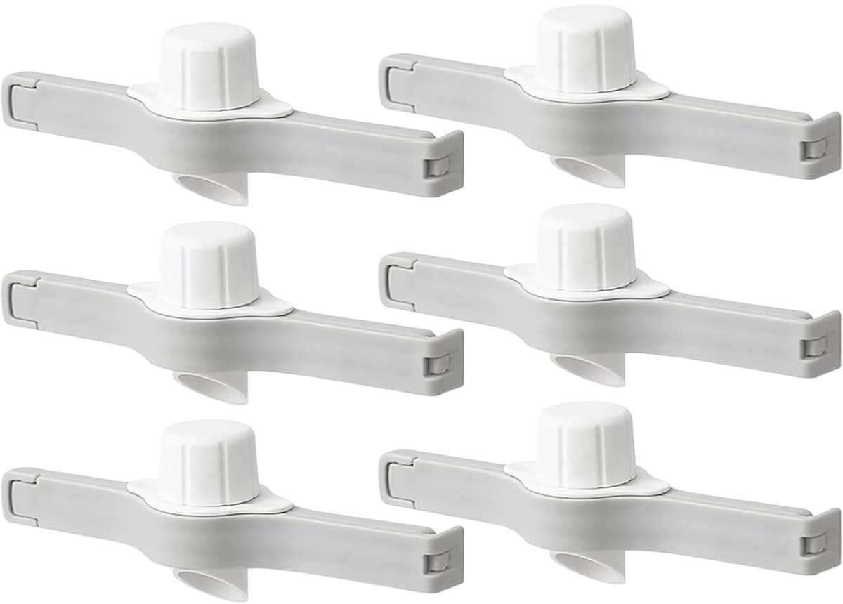 Sluitclips voor voedselbewaring met uitschouder - 6 stuks, ideaal voor keuken en kantoor