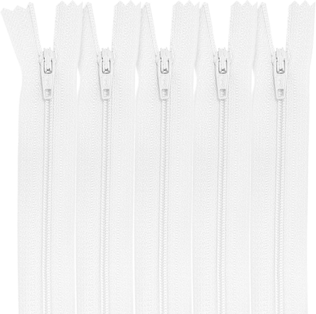 Nylon Ritsen - Naairitsen Kleding - Kleding Repareren - Metalen Schuif - 18 cm - Wit