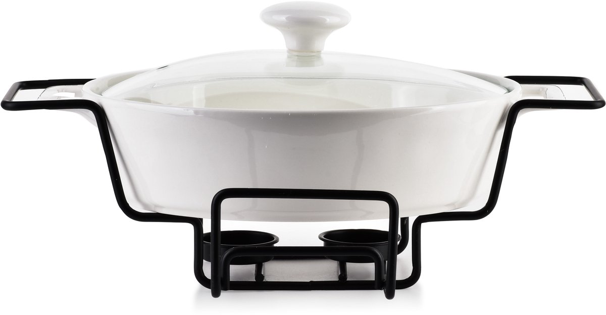 Allesken Modern Kitchen - Naczynie met Verwarmer - 1,1L - Granat - Staal Standaard