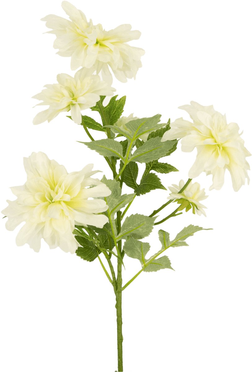 Easyplants | Kunstbloem Dahlia 60 cm wit | Zijde | Nepbloemen | wit | Onderhoudsvrij | Kant-en-klaar