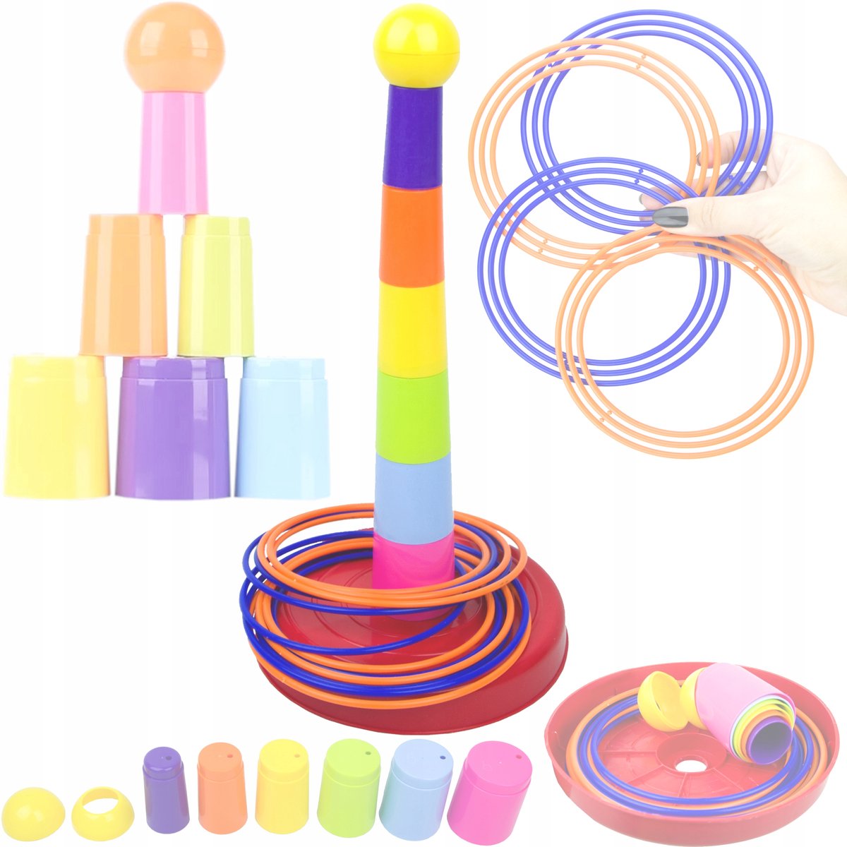 LandToys - Behendigheidsspel Met Bekers En Ringen - Creatieve Sportieve Pret