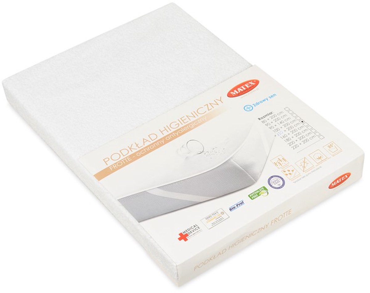 Matex Serie - Hygienische Onderlaag - Frotte - Ademend - 180x200cm