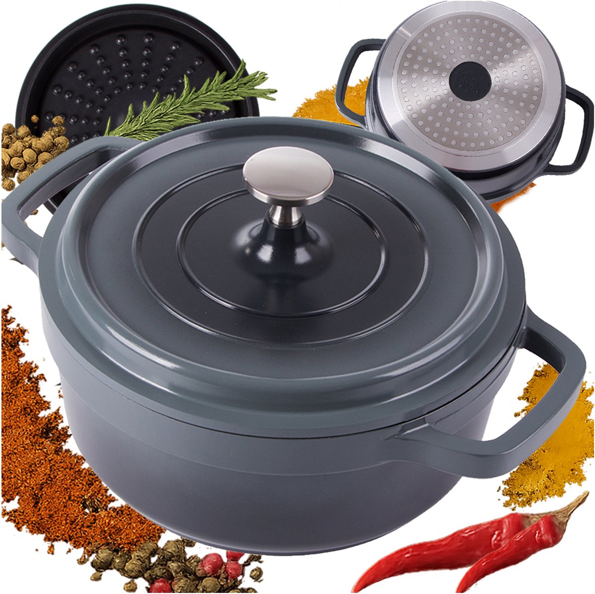 King Style - Pannenset - 4L Non-Stick - Inductie - Met Deksel