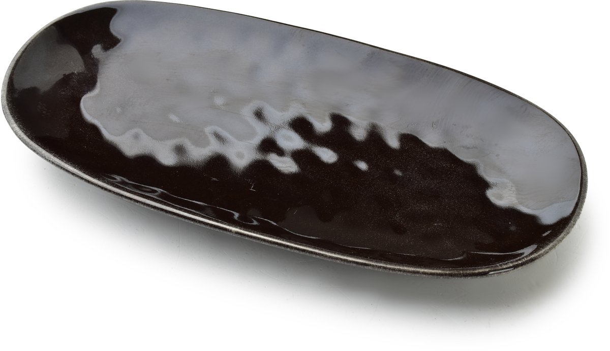 Basic Nature Serie - Ovale Serveerschaal - 26x13 cm - Natuurlijk - Geschikt voor Magnetron en Vaatwasser