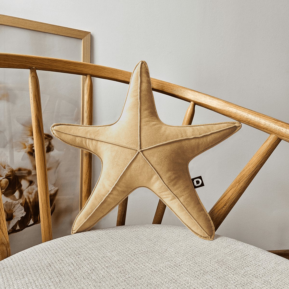 Decordruk VELVET - Sierkussen - Stervorm - Kleurrijk - 43 cm