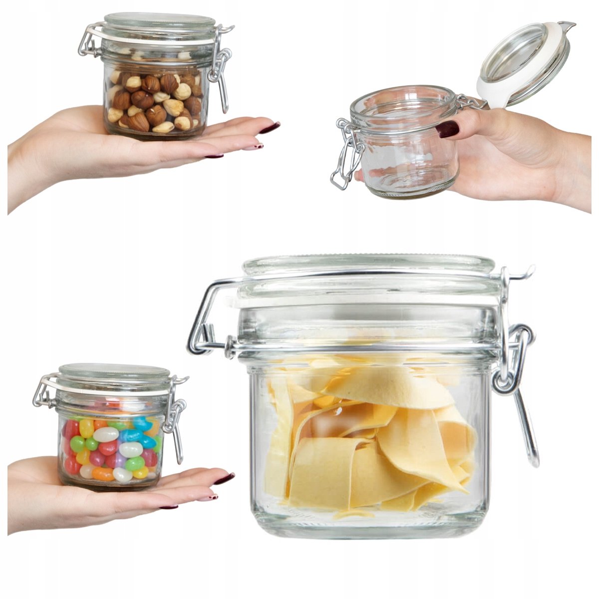 Merkloos - Voorraadpot - Hermetische Glazen Deksel - 200ml - Herbruikbaar