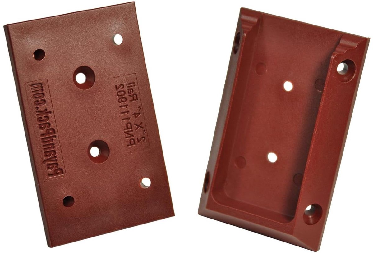 Dekreling Connectoren - Leuning Beugels - Terras Afschermen - Versterkte Nylon Vezel - Voor 2x4 Inch - Rode Klei