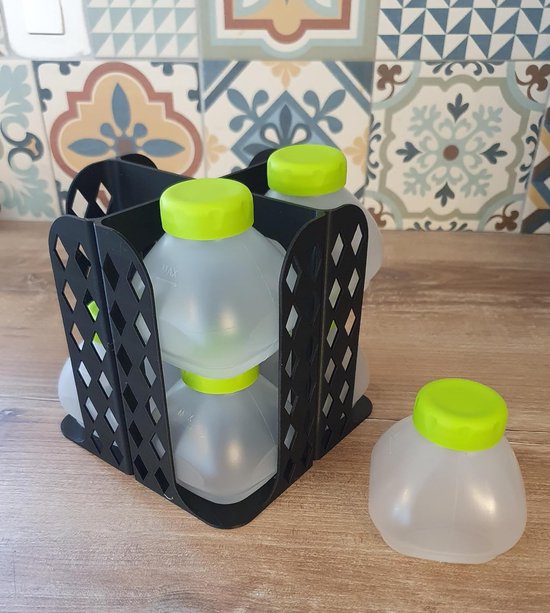 Opbergrek Yoghurtpotten - Yoghurtmaker Accessoire - Keuken Organiseren - 3D Geprint Frankrijk - 12 Potten - Rood — afbeelding 2