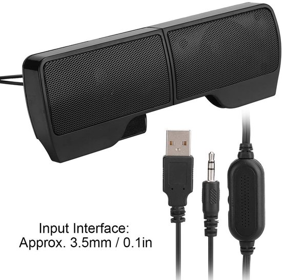 Dailygoody - Mini Desktop Laptop 2.0 soundbar - USB-luidspreker - Draagbaar en praktisch - Compact formaat - Geluidversterker voor laptop - Ideaal voo... van Merkloos — afbeelding 3