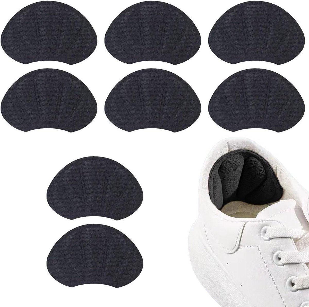 Hielpads Schoenen - Antislip Inlegzolen - Voorkomen Blaren - Zachte Sponsstof - 5x9 cm - Zwart