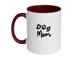 Hacebo® - Dog mom koffiebeker bordeaux - Mama - Cadeau mama - thee mok - koffie beker - leuk cadeau voor je mama om te geven - verjaardag mama - koffiemok - 350 ML inhoud
