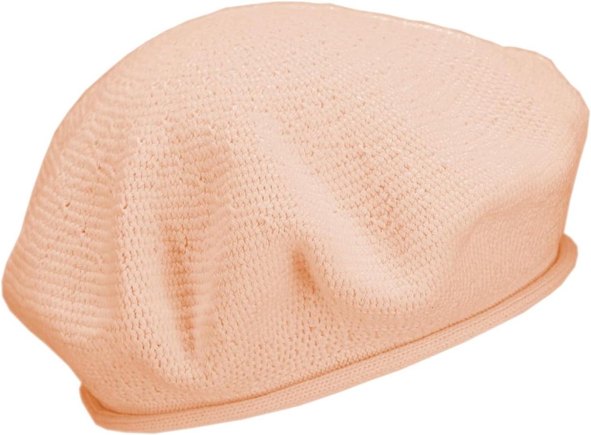 Dames Baret - Gebreide Pet - Zomerse Bescherming - 100% Katoen - One Size - Poeder