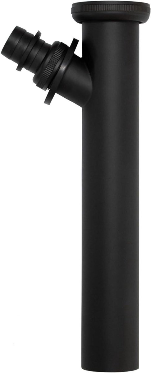 Verstelbare Dompelbuis - Sifonverlenging Afvoeraansluiting - Apparaten Aansluiten - Met Apparaataansluiting - 1 1/4 x 200 mm - Mat Zwart