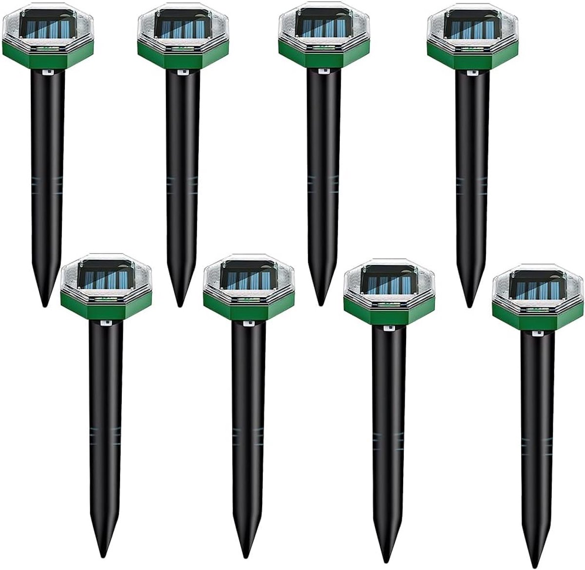 Ultrasonic Mole Repellent - Solar Mole Repellent - Lizard Repellent - Snake Repellent - 8 Pack Molenbestrijding