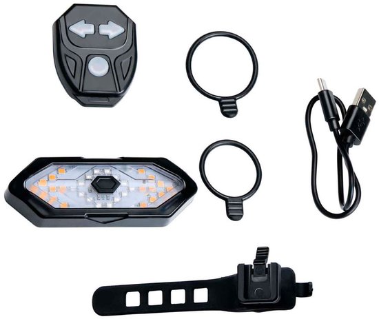 Dunlop Fietslamp Oplaadbaar - Achterlicht Fiets Met Richtingaanwijzer - Fietslicht Met USB-C en Afstandsbediening - 5 Lichtmodi - Weerbestendig - Zwart — afbeelding 4