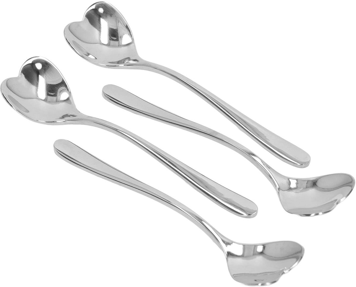 Store_9 - Hartvormige Espressolepel - Mini Koffielepel - Duurzaam en Ergonomisch - Zilver - Theelepel - Ideaal voor Dessert en Suiker - Geschikt vo...