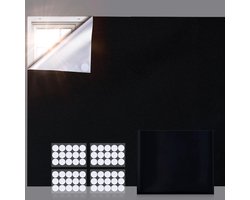 100% Blackout Rolgordijn 200 x 145 cm voor Raam, Slaapkamer en Zolderramen - Inclusief 30 Pairs Plakstrips voor Eenvoudige Bevestiging zonder Boren