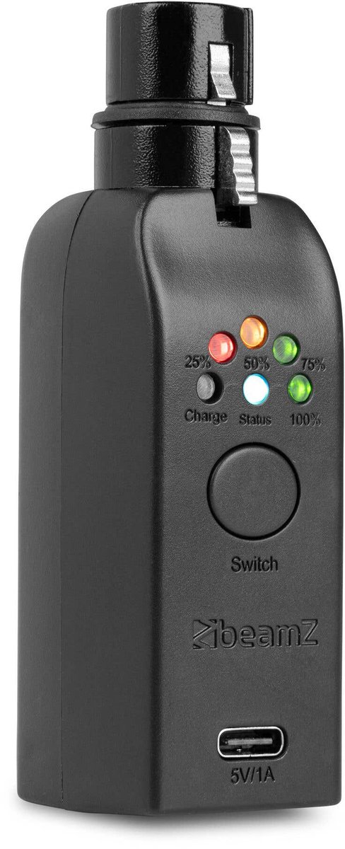 BeamZ WD1F-5 EazyLink draadloze DMX ontvanger - DMX dongel met ingebouwde accu - 5-pin