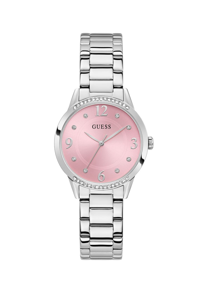 Guess Angelina Quartz Analoog Horloge Silver Tone Behuizing: 100% Roestvrij Staal| Armband: Roestvrij Staal 34 mm U1478L1M, U1478L2M, U1478L4M, U1478L5M, U1478L6M
