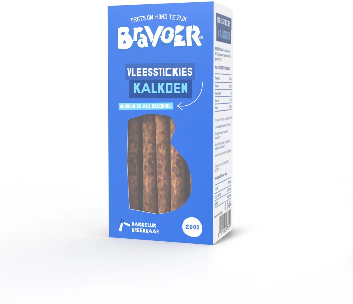 Bravoer Vleesstickies Kalkoen 200 gram