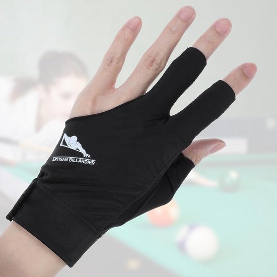 Billiard Pool Cue Gloves - Non-Slip Accessories - Adjustable Snooker Gloves voor Carom Games - Zwart van Merkloos — afbeelding 4