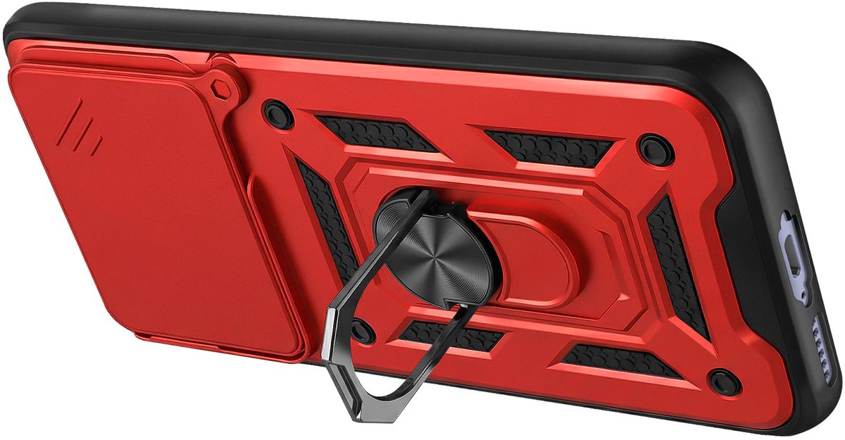 Mayaxess, Ringhoes voor Redmi Note 15 4G met Schuifbare Camerabescherming, Rood