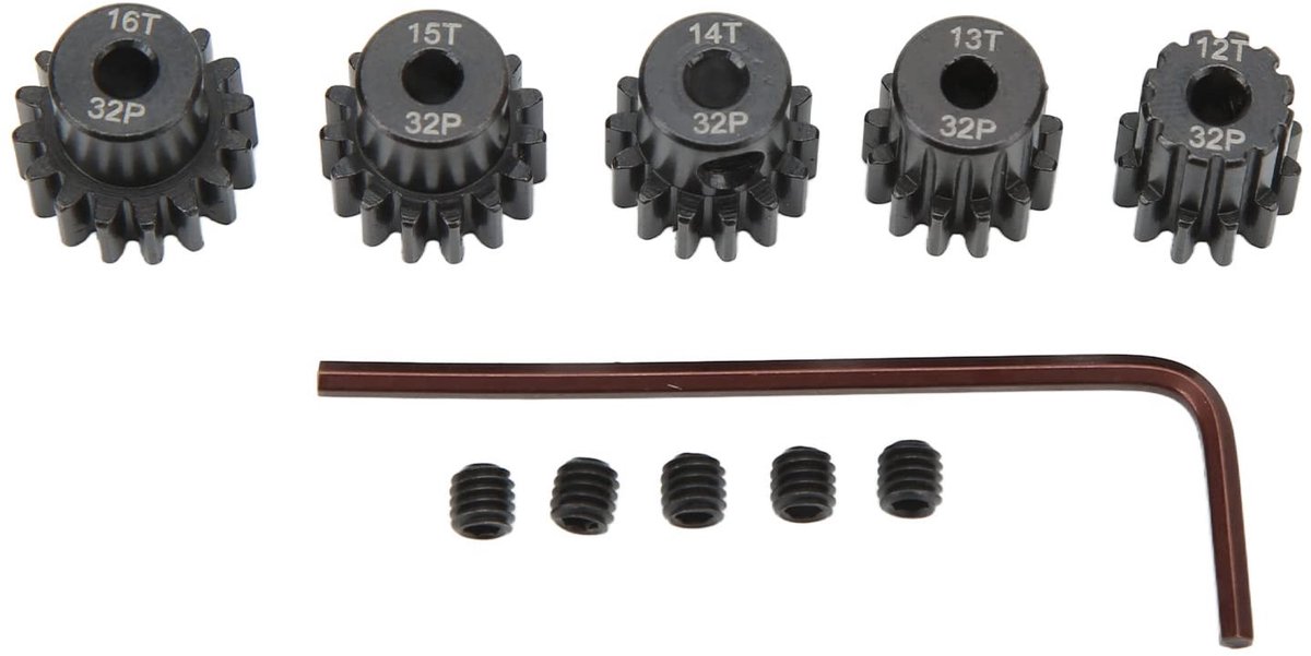 Zeynomax - 32DP Molybdeen Rondsel - RC Auto Tandwiel - Glad Rollen - Zwart - Gevarieerde Overbrengingsverhoudingen - Eenvoudige Installatie - 12T 13..