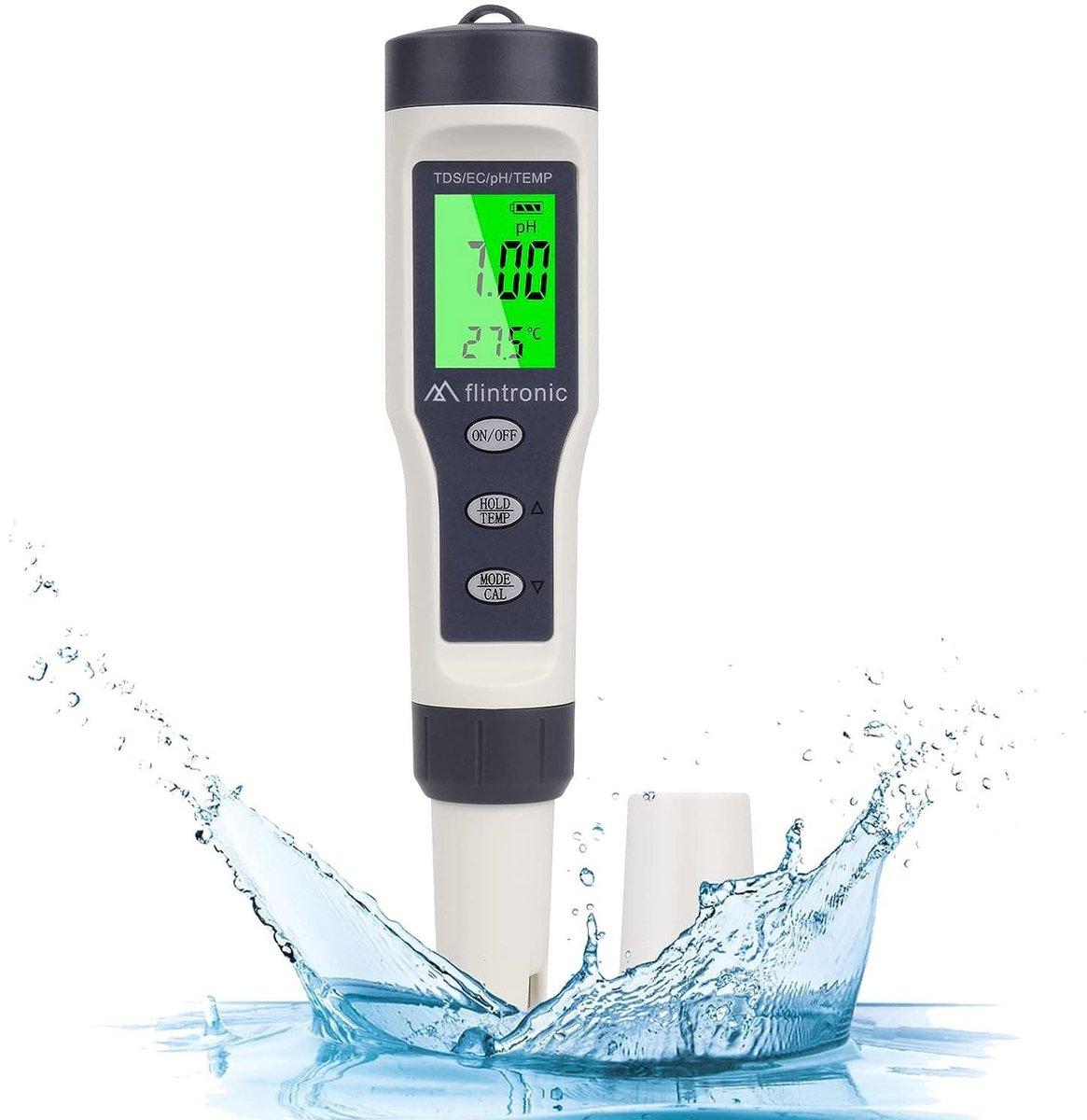 Vlemico - PH-meter - Waterkwaliteitstester - 4-in-1 functionaliteit - LCD display - Ideaal voor aquarium en hydrocultuur - Betrouwbare resultaten -...