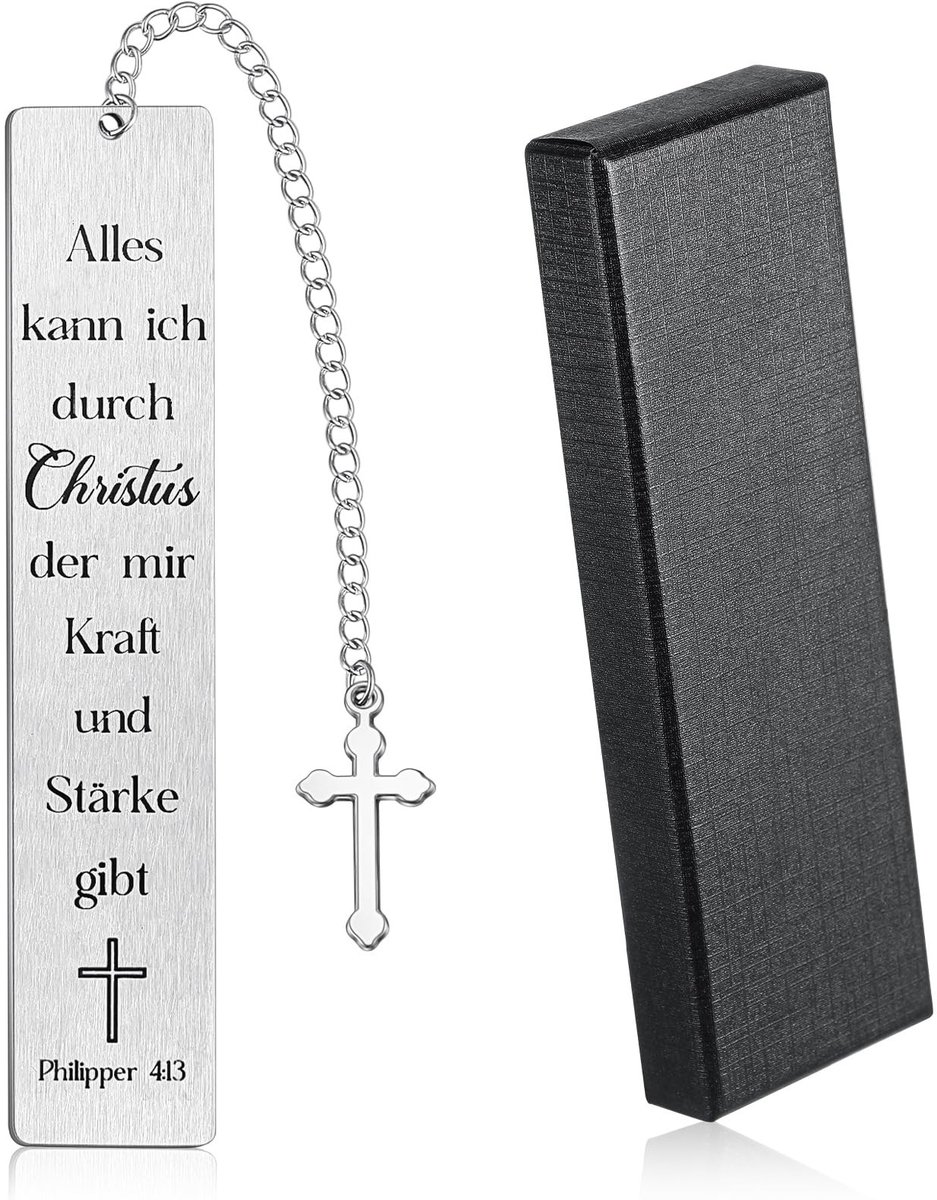 By shayne - Bladwijzer - Bijbelvers - Inspirerende geschenkdoos - 13 x 2,3 cm - Christelijk cadeau - Geschikt voor communie, vormsel, vrouwen en manne