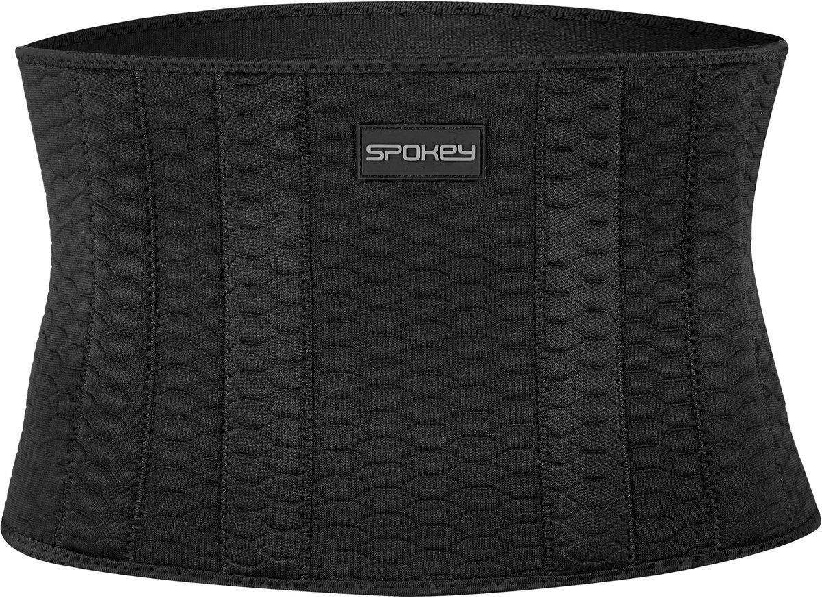 Spokey LINE Buikzweetband - Zwart - Universele maat - Polyester - 2 mm SBR - 100 x 20 cm