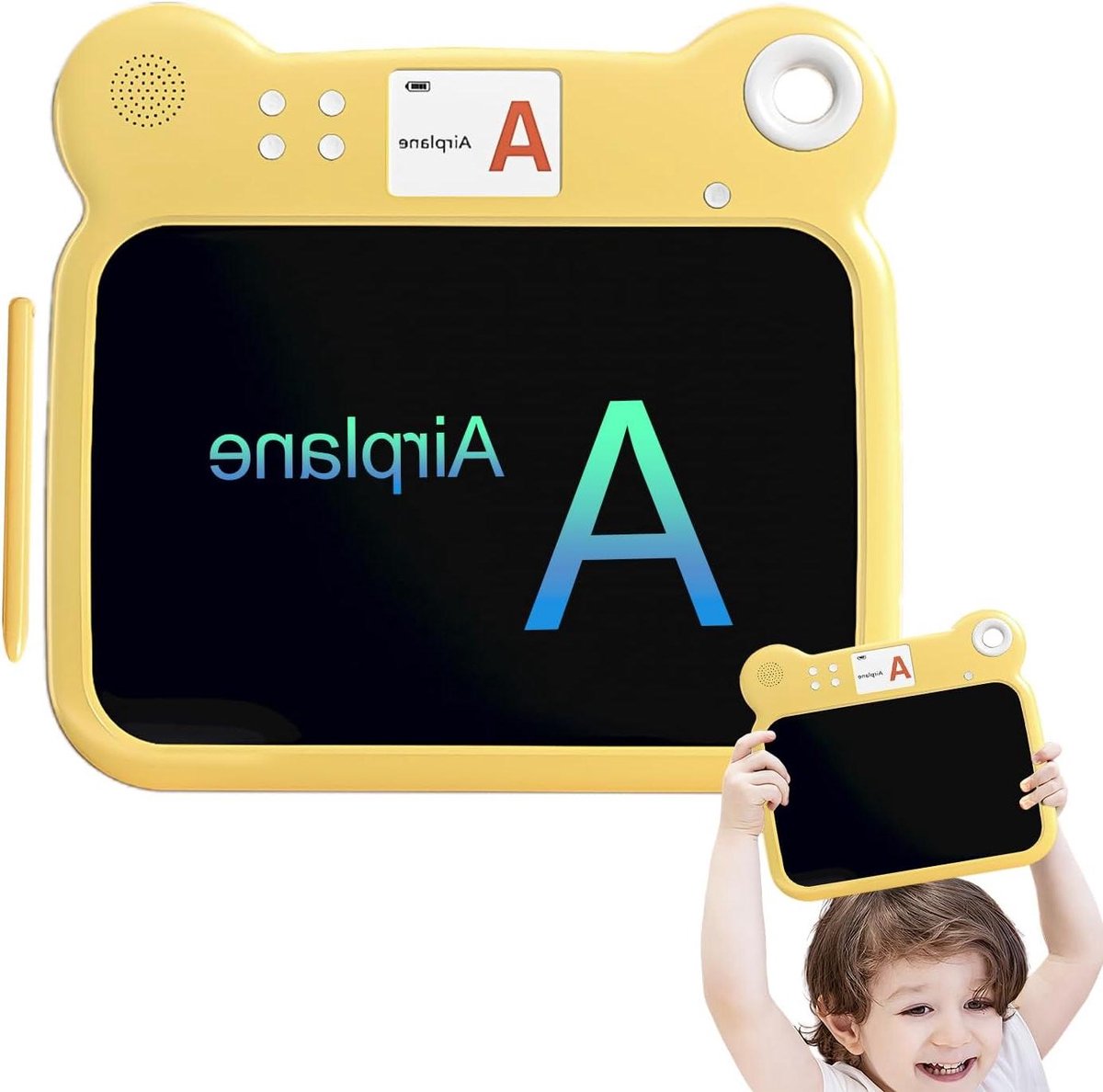 Tekentablet Kinderen - Digitaal Schrijfbord - Creatief Leren - Herbruikbaar en Wisbaar - 20 cm Scherm - Goud