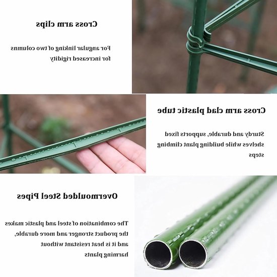 Verstelbare Steunen voor Tomatenplanten - Set van 3 Tuinsteunen voor Klimplanten, Ondersteuning voor Groenten en Bloemen, Ideaal voor Buiten in de Tuin (120cm) — afbeelding 5