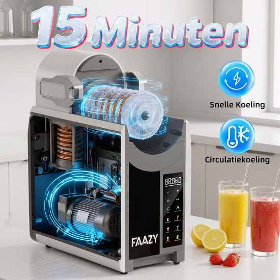 Slush Ijsmachine - 2L - 6 programma's - Zelfreinigend - Turbo Freeze - Wit — afbeelding 4
