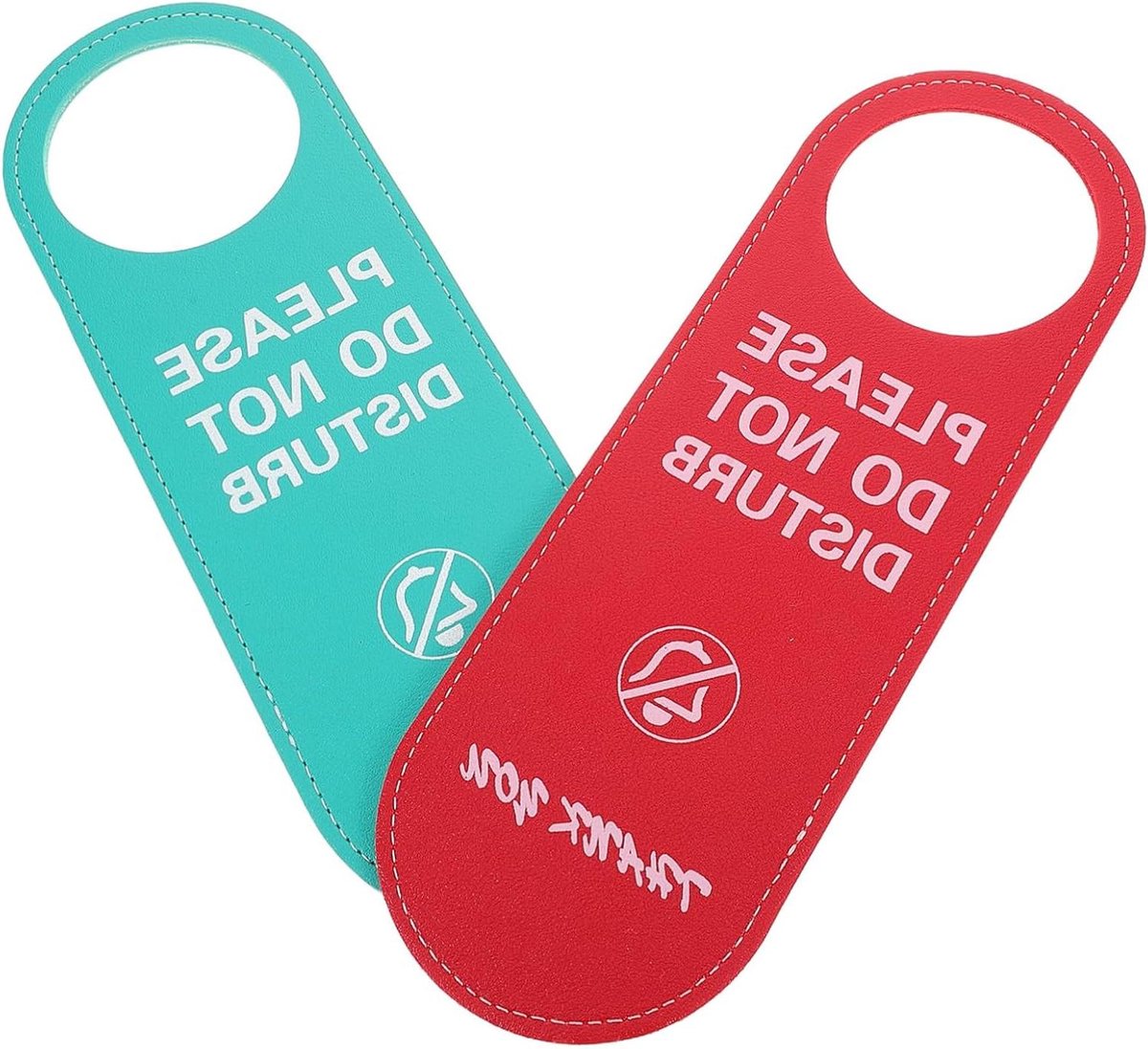 Deurhanger Zwijg - Privacy Bord - Kantoor Rust - Dubbelzijdig Ontwerp - 24x8cm - Multicolour