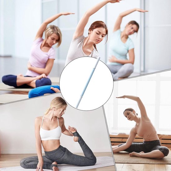Yoga Stick - Stretching Hulpmiddel - Lichaamscorrectie - Ergonomisch Ontwerp - 45 cm - Blauw — afbeelding 2