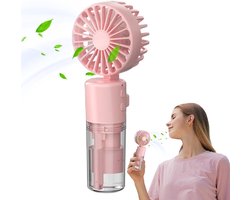 Draagbare ventilator met watermist, draagbare nevelventilator – Oplaadbare waternevelsprayventilator – Opvouwbare draagbare zomerbenodigdheden met ergonomische handgreep