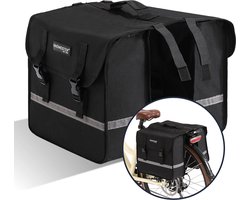 HikeMeister® - Sacoche - Convient pour vélo électrique - Sacoches de vélo Double - 27L - Réfléchissant - Sacoche double Zwart