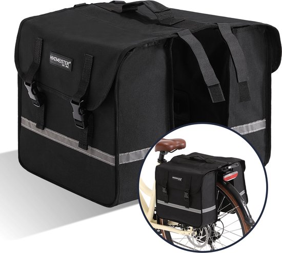 HikeMeister dubbele fietstas – 27L – reflecterend – zwart