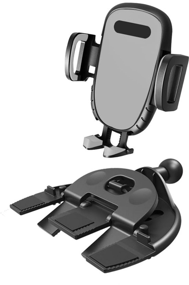 Telefoonhouder met CD-slot voor auto, Universeel voor auto One Touch (Grijs)