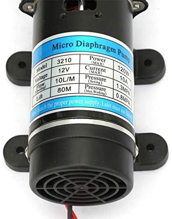 Cosensi - Dailygoods - Dailygoody - Membraanwaterpomp - 12V 24V - Hoog vermogen - Zwart - Draagbaar - Tuinbewatering - Hogedrukreiniger - Compact ontwerp van Cosensi — afbeelding 2
